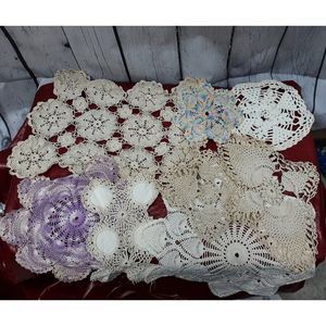 Lot of  Vintage Hand Crocheted Doilies